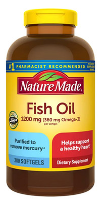 Nature Made Fish Oil 1200mg 300 Softgels Omega 3 Supplement