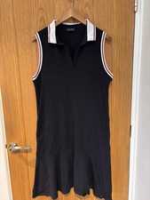 GOLFINO Ladies Black Sleeveless Cotton Stretch Golf Dress UK 16 Zipped Pockets