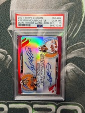 RYAN MOUNTCASTLE DEAN KREMER 2021 TOPPS CHROME ROOKIE DUAL AUTO RED 5/5 PSA 10
