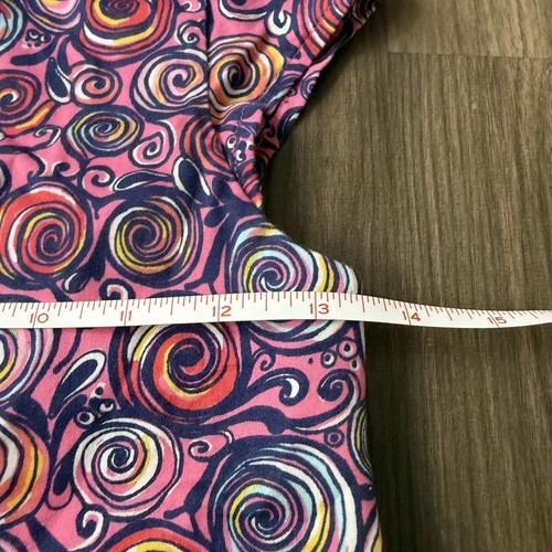Lilly Pulitzer Girls Dress Size 7 Pink Purple Swirl Dress Ruffle Collar Pockets - Picture 7 of 8
