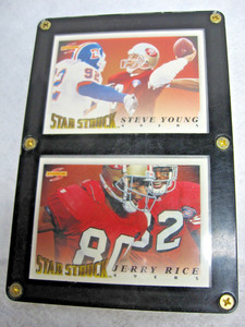 rmk99 Steve Young & Jerry Rice HOF San Francisco 49er Dual Card Display EX st135