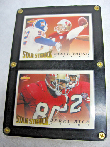 rmk99 Steve Young & Jerry Rice HOF San Francisco 49er Dual Card Display EX st135