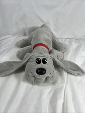 Hasbro Large 18" POUND PUPPIES Gray Dog with Long Ears Red Ribbon