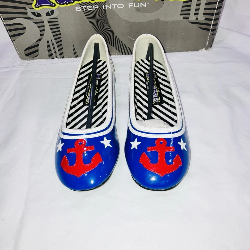 Disfraz Marinero Ancla Azul Marino Zapatos Nuevos Funtasma Náuticos Pisos Halloween Talla 5 Foto 4 de 4