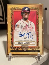 2025 Topps Gilded Fred McGriff Red /5 Gallery Of Gold Framed Auto Braves