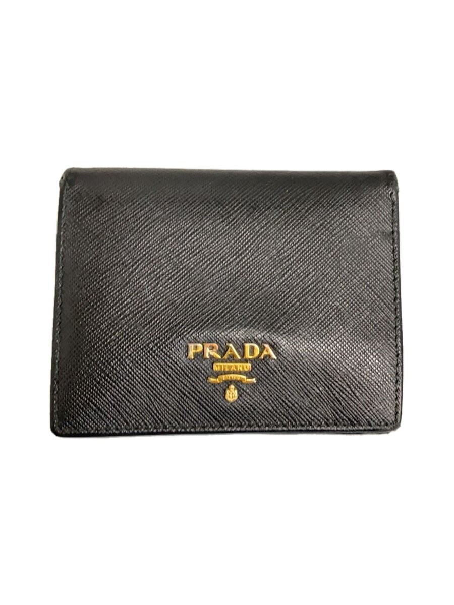 PRADA Saffiano Leather Bifold Wallet in Black