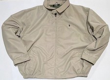 Vintage Polo Ralph Lauren Jacket Mens 3XL Khaki Harrington Full Zip Made in USA