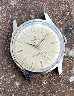 Rare Vintage Pierce Correctomatic Cal 105 SS 1960s Mechanical Watch For Repair