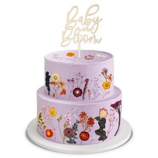 Nuanchu Baby in Bloom Cake Decorations Set Include Cake Topper Pressed Flower...