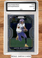 2020 Panini Prizm Justin Jefferson Rookie Card (RC) #398 - SCA GEM MINT 10. rookie card picture