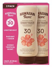 Hawaiian Tropic Sheer Touch Sunscreen Lotion SPF 30 2 x 10.8 Fl Oz 2.75 per gallon