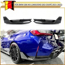 Passt für BMW 3er G80 M3 2020+ Heckdiffusor Flaps Seite Spoiler Carbon Look ABS