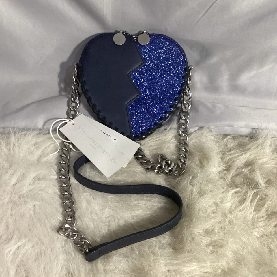 Bolso Bandolera Stella McCartney Jazz Corazón Azul Brillante Whipstitch Acentos de Metal Foto 3 de 4