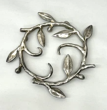Michael Aram Leaf Vine Trivet Pot Holder Silver Metal Nickelplated Bronze 8"
