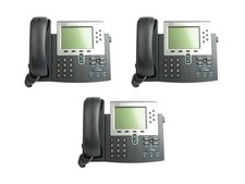 3x Cisco IP/VoIP Phone CP-7962G Grey With Bas...