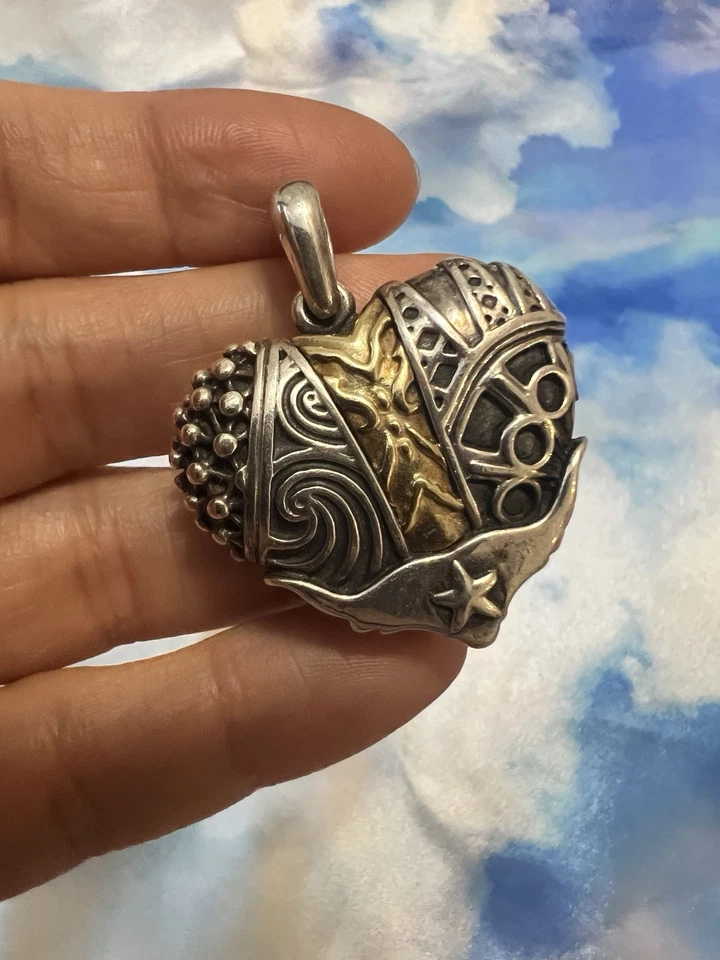 Colgante Lagos Caviar CORAZÓN DE TEXAS. Oro 18K y plata 925. Peso 30g Foto 4 de 4