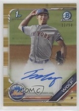 2019 Bowman Draft Chrome Pick Gold Refractor 11/50 Josh Wolf #CDA-JW Auto 13iq