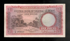 Nigeria, 1958, £1 Pound, P-4, CHOICE CRISP VF+!