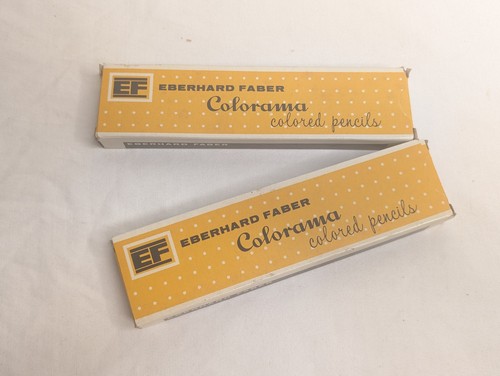 2 SETS Neu im Karton Vintage Eberhard Faber Colorama Buntstifte BLAU & GRÜN