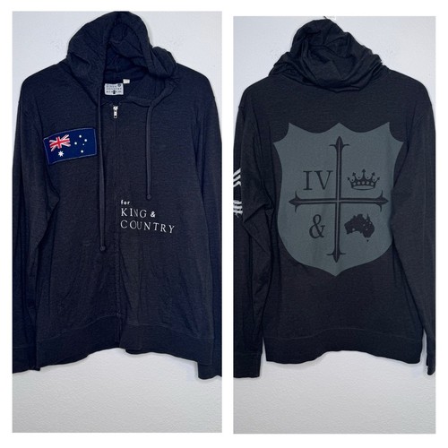 For King & Country Hoodie Size L Full Zip Gray Pullover Christian Music Men