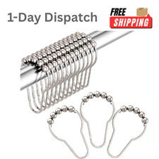 Amazer 12PCS Shower Curtain Hooks Stainless Steel Rust Proof Polished Nickel
