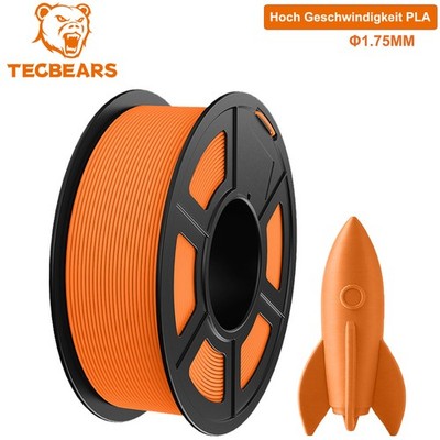 TECBEARS 1KG PLA Hohe Geschwindigkeit 600mm/s 1,75mm 3D Filament Schnelle Orange