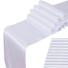 White Table Runner 10 Pack - Satin Table Runners 12 x 108 Inches Long for Wed...