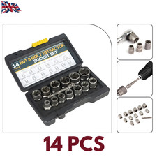 14PCS Screw Bolt Nut Extractor Set Twist Socket Impact Removal Tool Kit