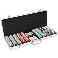 Brybelly 500-Count Eclipse Poker Chip Set & Padded 24" x 11" x 4", Mixed
