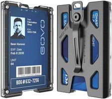 GOVO T4 Badge Holder/Wallet - Durable Polycarbonate ID/Credit Holder with Metal