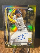 2025 Topps Gilded Jackson Chourio Chrome Gold Auto Yellow/Gold Refractor /75
