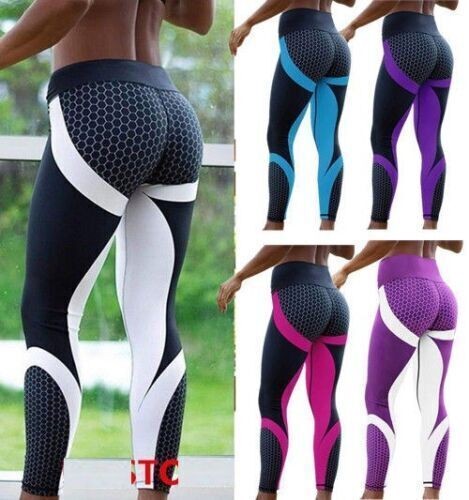 Damen Leggings Fitnesshose Yogahose Sport Jogginghose Stretch Leggins Yoga L/P