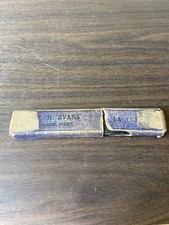 Antique Sheffield Scissors Co Straight Razor Black Scales FH Evans York NE Box
