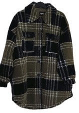 Ladies Lined Collar 4 Pocket Curve Hem Shacket/Coat Size XL