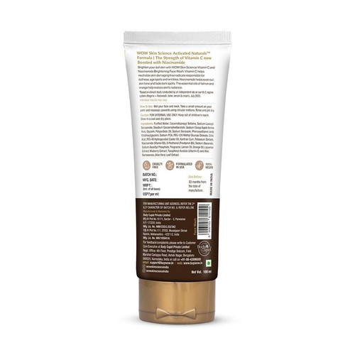 WOW Skin Science Brightening Vitamin C Face Wash - 100 ML -Free Ship - Picture 12 of 12