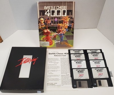 Vintage 1992 Battle Chess 4000 Big Box MS-DOS IBM Tandy PC Game Floppy Disks.