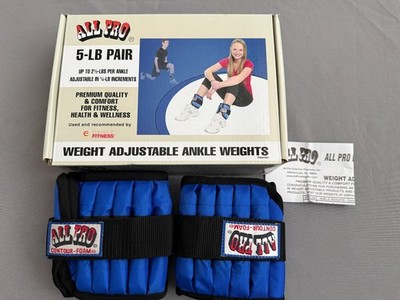 All Pro 5 lb pair Adjustable Ankle Weights Yoga Fitness  Running training foam