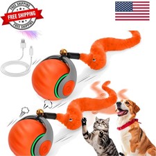 2PCS Interactive Cat Toy Ball with Feather Tails - Speedy Cat Toys for Indoor...