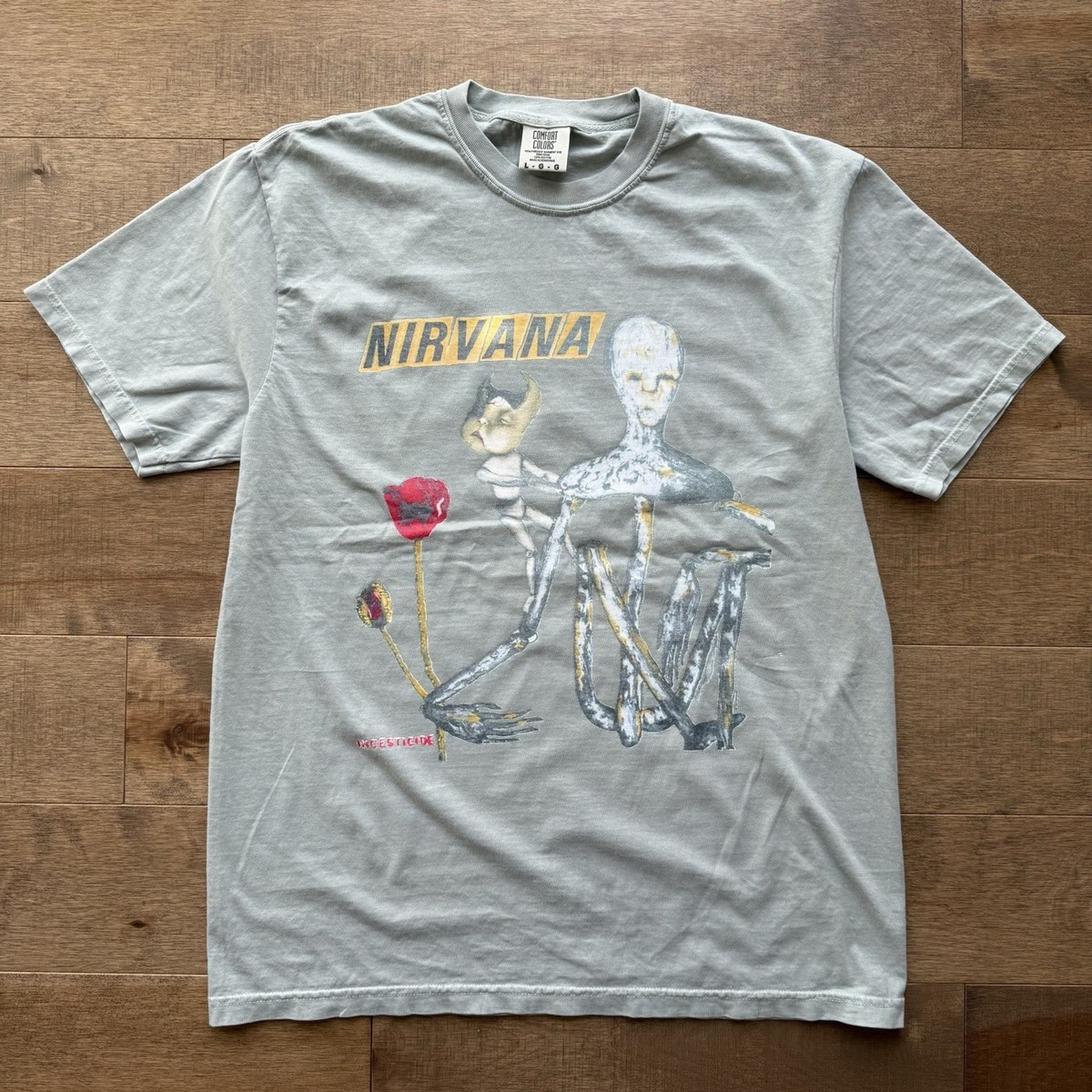 Nirvana Incesticide Modern Print T-shirt Faded Large | eBay