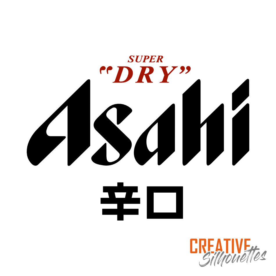 Calcomanía seca Asahi, calcomanía de vinilo de cerveza.