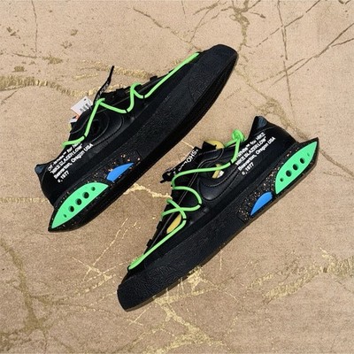 Nike x Off-White Blazer Low Herren Sneaker Schwarz/Grün EU 42,5 DH7863-001