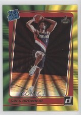 2021 Panini Donruss Rated Rookie Holo Green & Yellow Laser Greg Brown III 1if9