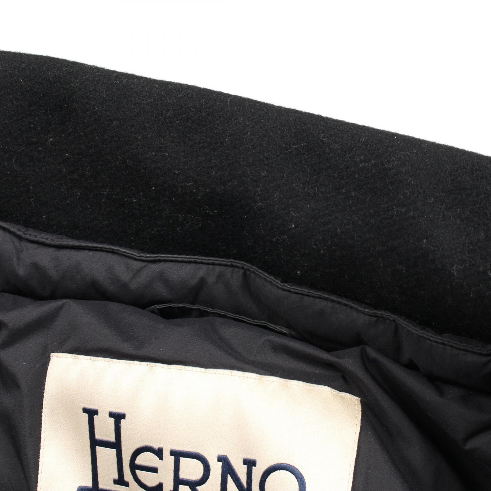 Herno zip-up Down jacket long coat PI001564D wool… - image 9