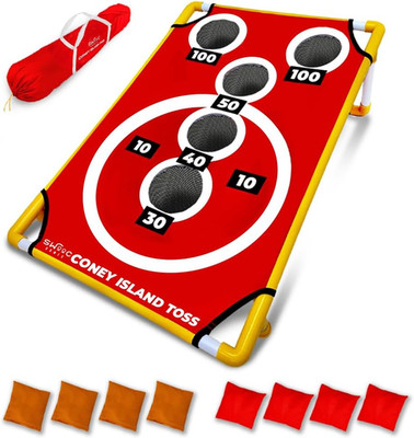 SWOOC Games - Coney Island Toss  - Arcade Style Cornhole Board Set W/Carrying Ca