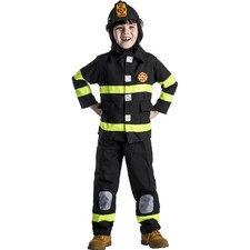Kids Deluxe Firefighter Costume Set Boys Role Book Week Play Fancy Dress Outfit