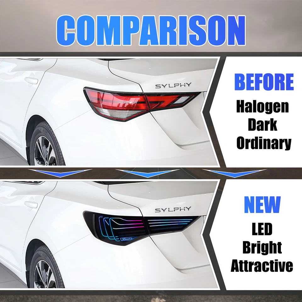 RGB LED Tail Lights Assembly For 8th Gen 2020-25 Nissan Sentra — 第 4/4 张图片