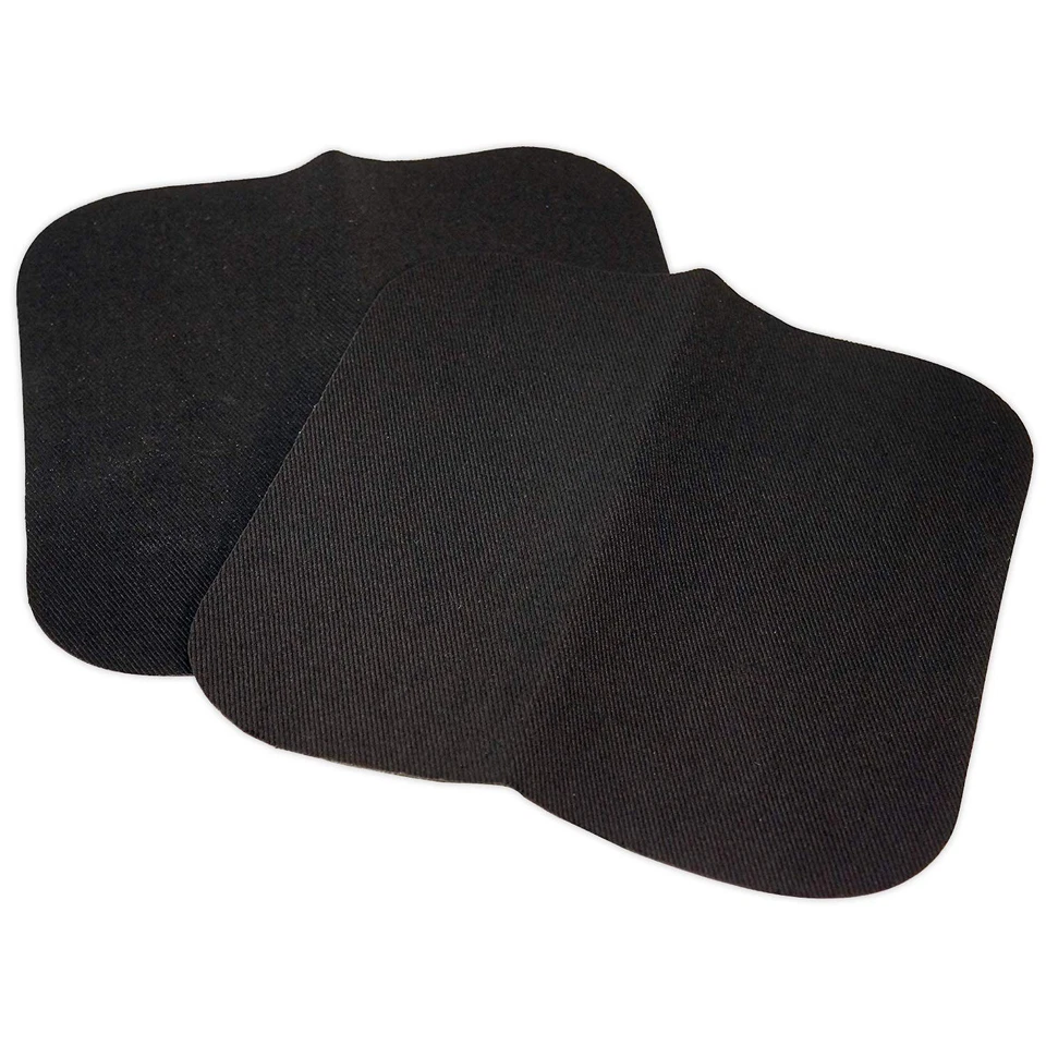 Black Iron On Twill Patches Set Of 2 Fabric Repair For Clothes 5X5 Inches - Image 4 of 4