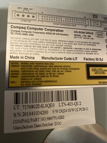 Compaq LTN-403 Qu2 IDE CD-ROM Drive - Afbeelding 3 van 17