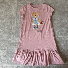 Polo Ralph Lauren Girls Bear Dress Size 6 Short Sleeve Preppy