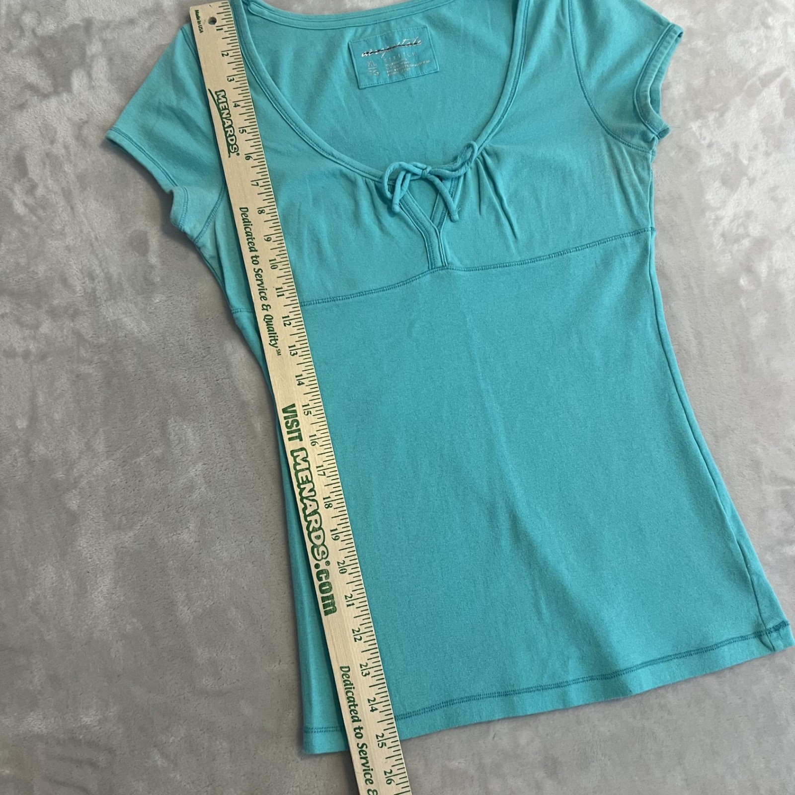 Y2K Aeropostale Top Womens XL Fitted Blue Babydoll Coquette Stretch Cotton Basic